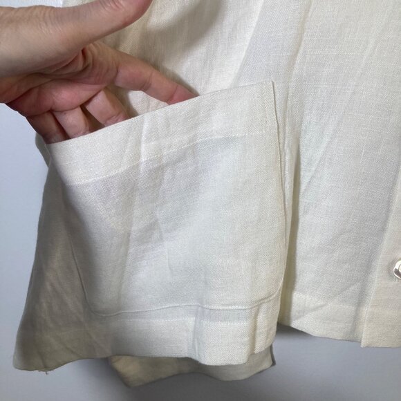Womens Eskandar Lagenlook Linen Jacket Cream Esk Size O (US 6/8) - Picture 7 of 14